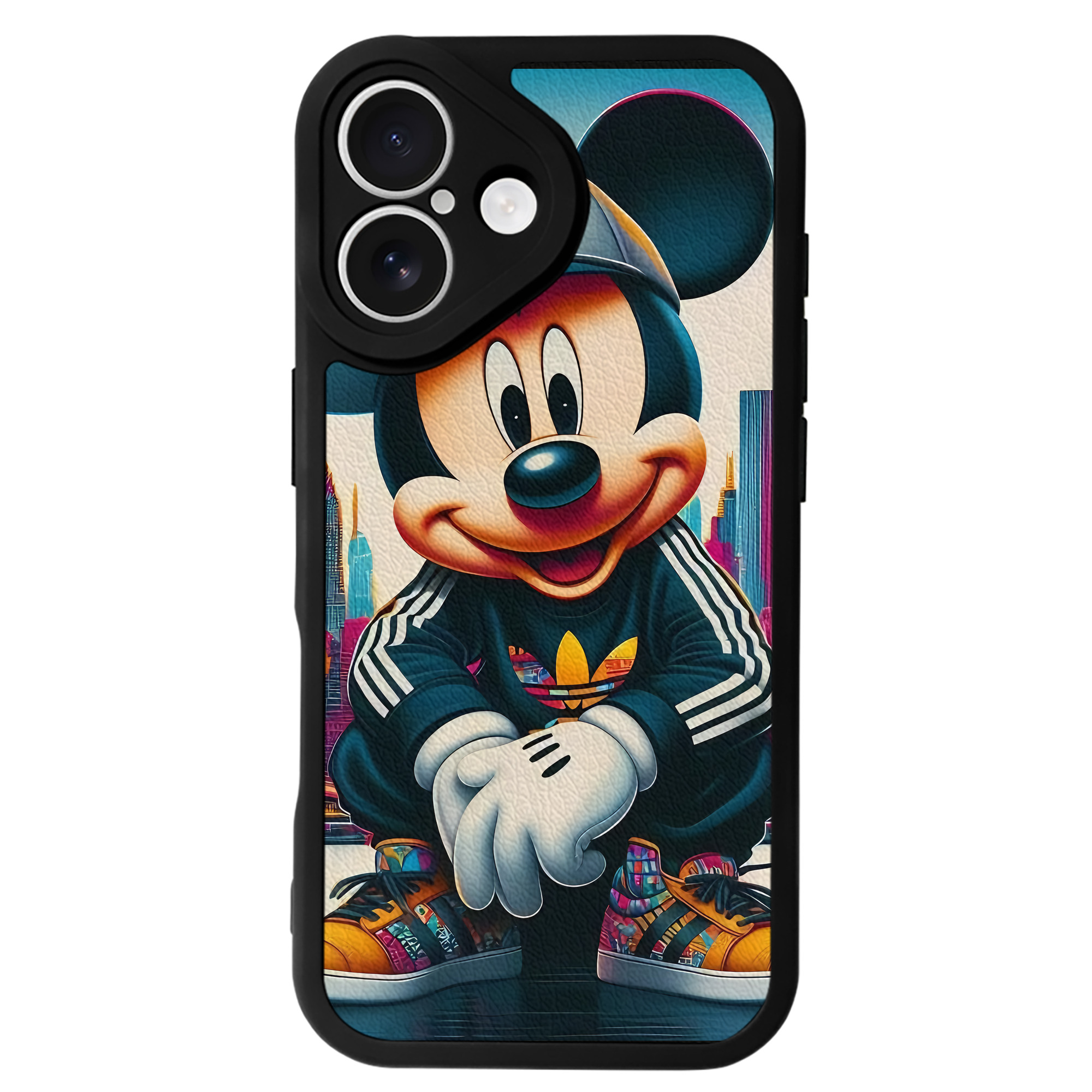 （画像用） ミッキーマウス Mickey Mouse 【iPhone 16シリーズ対応】シリコンスマホケース（レザー調） 材質：シリコン